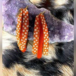 Boho leather deer hide earrings. Never worn